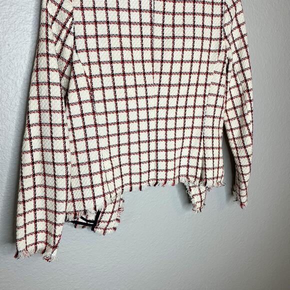 Zara Basic Collection - Frayed Tweed Check Blazer - Picture 11 of 11